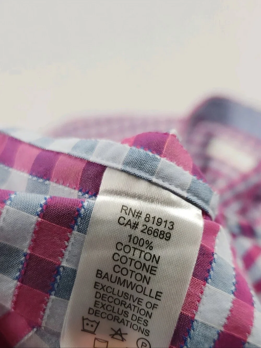 Robert Graham Dress Shirt Mens 16.5 Multicolor Long Sleeve Button Up Check